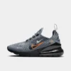 Big Kids' Nike Air Max 270 Casual Shoes Smoke Grey/Black/Bright Mandarin - FN7786 001 -Default Template 7 FN7786 001 P1