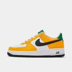 Big Kids' Nike Air Force 1 Low Casual Shoes University Gold/Black/Malachite - FN8008Â 700