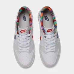 Big Kids' Nike Dunk Low Casual Shoes White/Diffused Blue/White/Mystic Red - FN8913 141 -Default Template 7 FN8913 141 P5