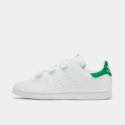 Little Kids' Adidas Originals Stan Smith Primegreen Hook-and-Loop Casual Shoes Cloud White/Cloud White/Green - FX7534 100