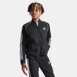 Kids' Adidas Originals Adicolor SST Track Jacket Black/White - GN8451 001