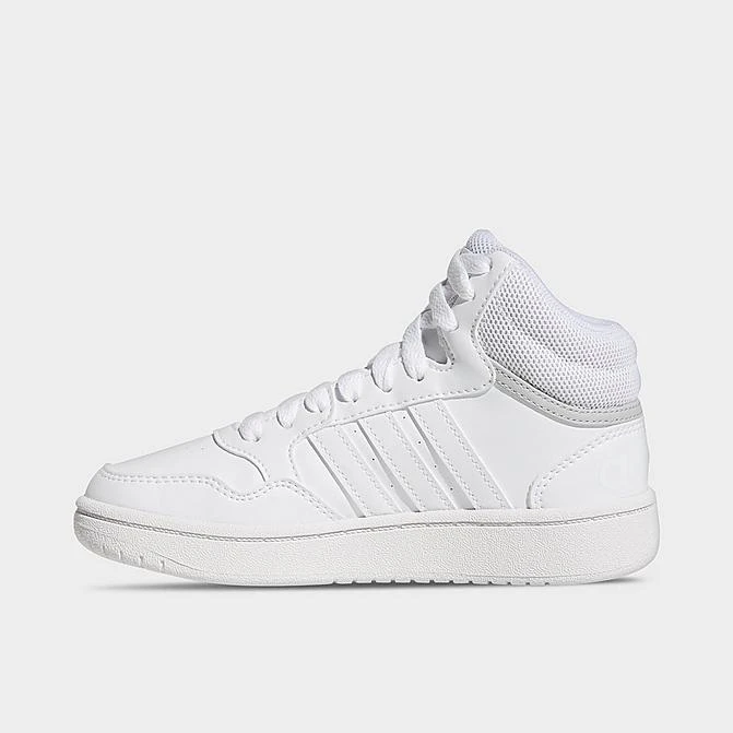 Big Kids' Adidas Hoops Mid Casual Shoes White/White/Grey - GW0401 100 3 Big Kids' Adidas Hoops Mid Casual Shoes White/White/Grey - GW0401 100