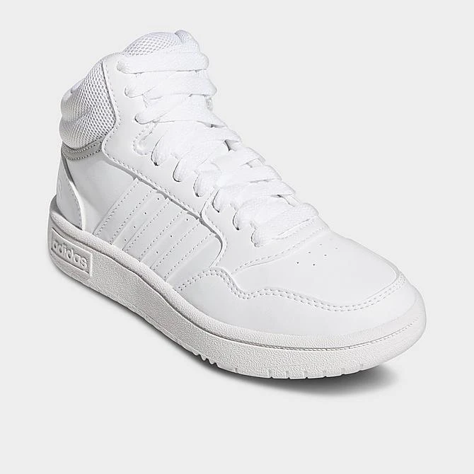 Big Kids' Adidas Hoops Mid Casual Shoes White/White/Grey - GW0401 100 4 Big Kids' Adidas Hoops Mid Casual Shoes White/White/Grey - GW0401 100 - Image 2