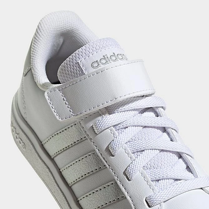 Little Kids' Adidas Grand Court Hook-And-Loop Stretch Lace Casual Shoes White/Matte Silver/Matte Silver - GW6516P 100 5 Little Kids' Adidas Grand Court Hook-And-Loop Stretch Lace Casual Shoes White/Matte Silver/Matte Silver - GW6516P 100 - Image 3