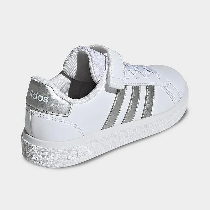 Little Kids' Adidas Grand Court Hook-And-Loop Stretch Lace Casual Shoes White/Matte Silver/Matte Silver - GW6516P 100 6 Little Kids' Adidas Grand Court Hook-And-Loop Stretch Lace Casual Shoes White/Matte Silver/Matte Silver - GW6516P 100 - Image 4