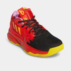 Little Kids' Adidas Dame 8 Basketball Shoes Red/Team Yellow/Impact Orange - GW9002 625 -Default Template 7 GW9002 625 P2