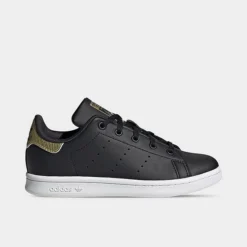 Little Kids' Adidas Originals Stan Smith Recycled Casual Shoes Core Black/Cloud White/Gold Metallic - GY4262 001