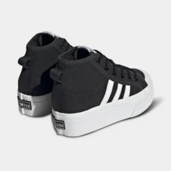 Girls' Little Kids' Adidas Originals Nizza Platform Mid Casual Shoes Core Black/Cloud White/Core Black - GY9955 001 -Default Template 7 GY9955 001 P4