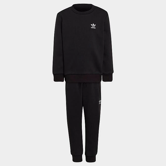 Little Kids' Adidas Originals Adicolor Crewneck Sweatshirt And Jogger Pants Set Black - HC9512 001 3 Little Kids' Adidas Originals Adicolor Crewneck Sweatshirt And Jogger Pants Set Black - HC9512 001