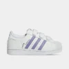 Little Kids' Adidas Originals Superstar Hook-and-Loop Casual Shoes White/Magic Lilac/Energy Ink - HP6217 100 -Default Template 7 HP6217 100 P1