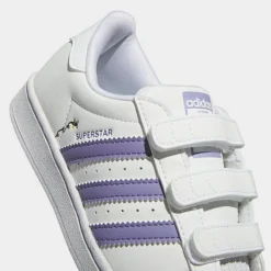 Little Kids' Adidas Originals Superstar Hook-and-Loop Casual Shoes White/Magic Lilac/Energy Ink - HP6217 100 -Default Template 7 HP6217 100 P3