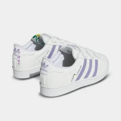 Little Kids' Adidas Originals Superstar Hook-and-Loop Casual Shoes White/Magic Lilac/Energy Ink - HP6217 100 -Default Template 7 HP6217 100 P4