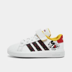 Little Kids' Adidas X Disney Mickey Mouse Grand Court Casual Shoes Footwear White/Core Black/Better Scarlet - HP7760 100