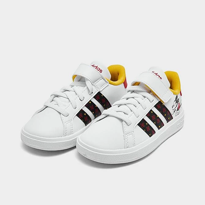 Little Kids' Adidas X Disney Mickey Mouse Grand Court Casual Shoes Footwear White/Core Black/Better Scarlet - HP7760 100 4 Little Kids' Adidas X Disney Mickey Mouse Grand Court Casual Shoes Footwear White/Core Black/Better Scarlet - HP7760 100 - Image 2