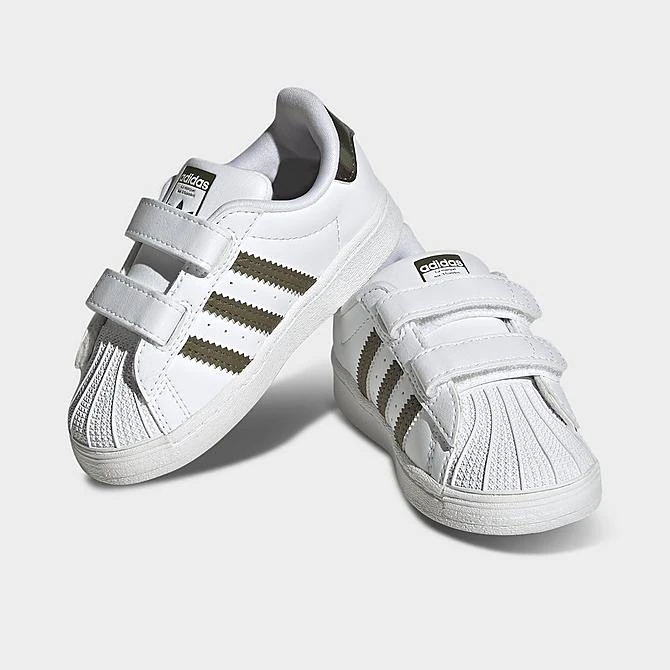 Kids' Toddler Adidas Originals Superstar Casual Shoes White/Olive Strata/White - HQ4286 100 4 Kids' Toddler Adidas Originals Superstar Casual Shoes White/Olive Strata/White - HQ4286 100 - Image 2