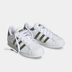 Big Kids' Adidas Originals Superstar Recycled Casual Shoes White/Olive Strata/White - HQ4287 100 -Default Template 7 HQ4287 100 P2