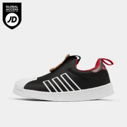 Little Kids' Adidas Originals Superstar 360 Slip-On Casual Shoes Black/White/Red - HQ6683 001