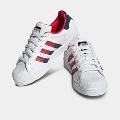 Big Kids' Adidas Originals Superstar Recycled Casual Shoes White/Better Scarlet/Night Indigo - HQ8728 100 -Default Template 7 HQ8728 100 P2