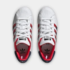 Big Kids' Adidas Originals Superstar Recycled Casual Shoes White/Better Scarlet/Night Indigo - HQ8728 100 -Default Template 7 HQ8728 100 P5