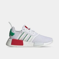 Big Kids' Adidas Originals NMD R1 Casual Shoes Cloud White/Off White/Green - HQ9987 100