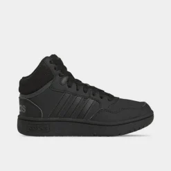 Little Kids' Adidas Hoops Mid Casual Shoes Black/Black/Grey - HR0228P 001