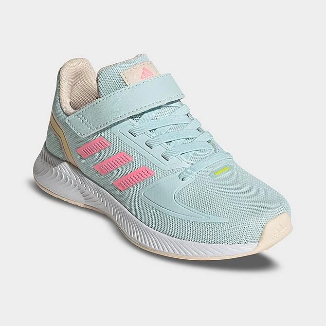 Girls' Big Kids' Adidas Runfalcon 2.0 Stretch Lace Running Shoes Almost Blue/Beam Pink/Bliss Orange - HR1398 450 4 Girls' Big Kids' Adidas Runfalcon 2.0 Stretch Lace Running Shoes Almost Blue/Beam Pink/Bliss Orange - HR1398 450 - Image 2