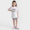 Girls' Little Kids' Adidas Originals Animal Print T-Shirt And Bike Shorts Set White/Multicolor - IA2060 100