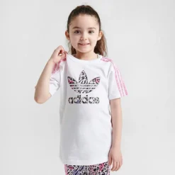 Girls' Little Kids' Adidas Originals Animal Print T-Shirt And Bike Shorts Set White/Multicolor - IA2060 100 -Default Template 7 IA2060 100 M3