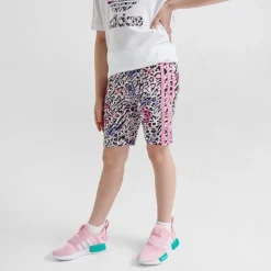 Girls' Little Kids' Adidas Originals Animal Print T-Shirt And Bike Shorts Set White/Multicolor - IA2060 100 -Default Template 7 IA2060 100 M4