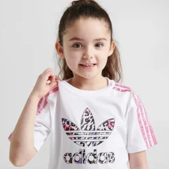 Girls' Little Kids' Adidas Originals Animal Print T-Shirt And Bike Shorts Set White/Multicolor - IA2060 100 -Default Template 7 IA2060 100 M5