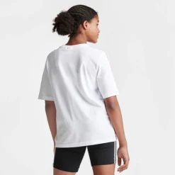 Girls' Adidas Originals Trefoil Script T-Shirt White/Pink/Black - IB3137 100 -Default Template 7 IB3137 100 M4