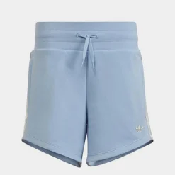 Girls' Little Kids' And Girls' Adidas Originals Graphic Print Hight-Waisted Shorts Blue Dawn - IB8452Â 450