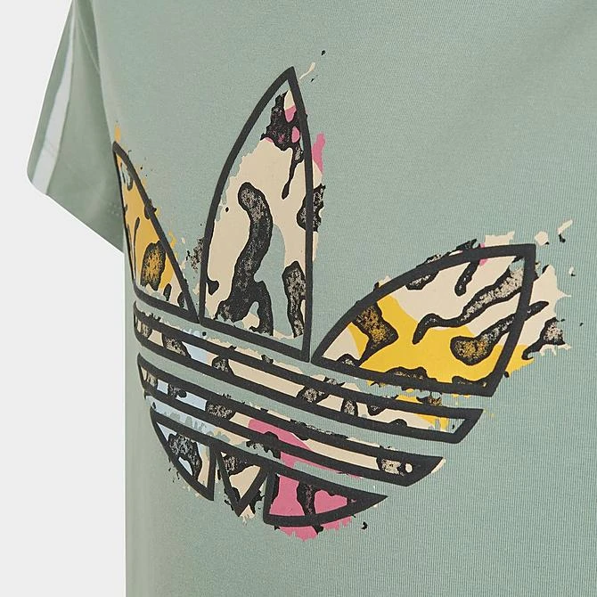 Girls' Adidas Originals Animal Print T-Shirt Dress Silver Green - IB8603 338 5 Girls' Adidas Originals Animal Print T-Shirt Dress Silver Green - IB8603 338 - Image 3
