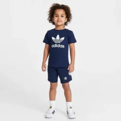 Little Kids' Adidas Originals Rekive T-Shirt And Shorts Set Night Indigo - IB9993 401