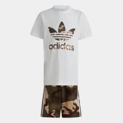 Little Kids' Adidas Originals Camo T-Shirt And Shorts Set White/Camo - IC2132 100