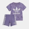 Girls' Infant And Toddler Adidas Originals Floral T-Shirt And Shorts Set Magic Lilac/Multicolor - IC8758 518