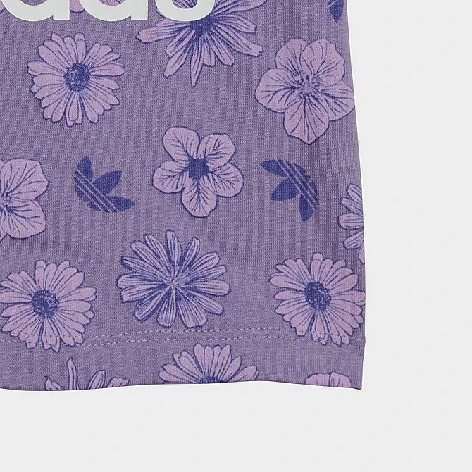 Girls' Infant And Toddler Adidas Originals Floral T-Shirt And Shorts Set Magic Lilac/Multicolor - IC8758 518 6 Girls' Infant And Toddler Adidas Originals Floral T-Shirt And Shorts Set Magic Lilac/Multicolor - IC8758 518 - Image 4