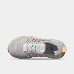 Little Kids' Adidas Lite Racer Adapt 5.0 Stretch Lace Casual Shoes Grey Two/Clear Pink/Flash Aqua - IG5400P 033 -Default Template 7 IG5400P 033 P5