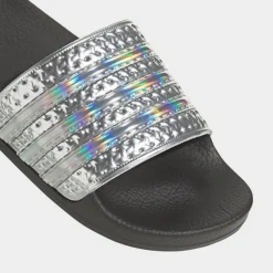 Big Kids' Adidas Originals Adilette Prismatic Slide Sandals Core Black/Core Black/Silver Metallic - IG7475 001 -Default Template 7 IG7475 001 P3
