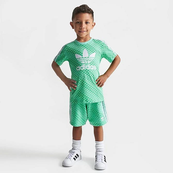 Kids' Toddler Adidas Originals Monogram T-Shirt And Shorts Set Green - IJ7125 333 3 Kids' Toddler Adidas Originals Monogram T-Shirt And Shorts Set Green - IJ7125 333