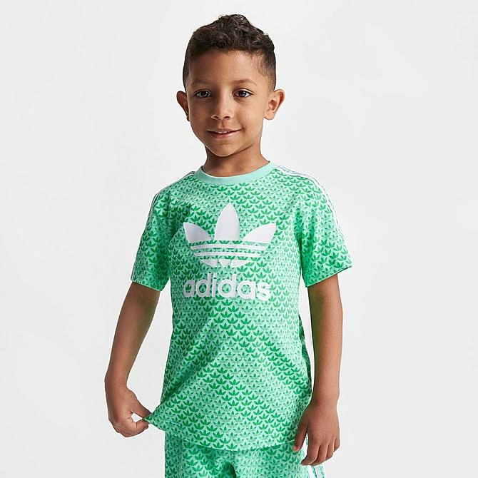 Kids' Toddler Adidas Originals Monogram T-Shirt And Shorts Set Green - IJ7125 333 5 Kids' Toddler Adidas Originals Monogram T-Shirt And Shorts Set Green - IJ7125 333 - Image 3