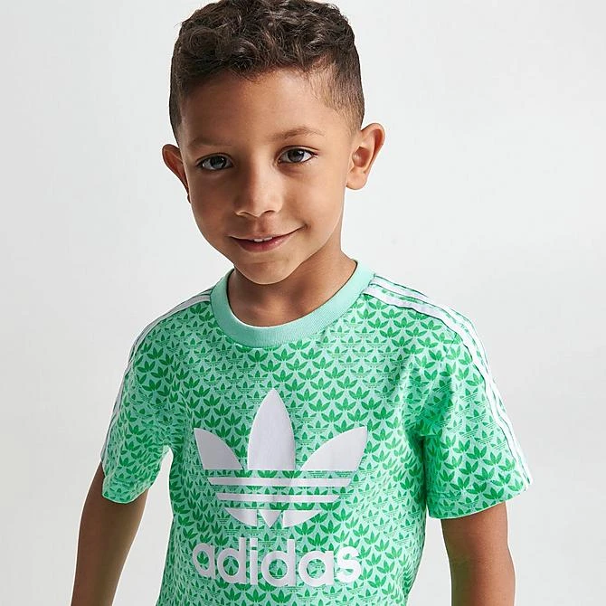 Kids' Toddler Adidas Originals Monogram T-Shirt And Shorts Set Green - IJ7125 333 7 Kids' Toddler Adidas Originals Monogram T-Shirt And Shorts Set Green - IJ7125 333 - Image 5
