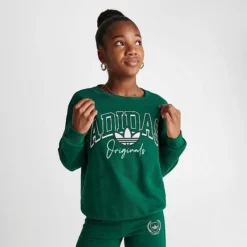 Girls' Adidas Originals Collegiate Graphic Pack Crewneck Sweatshirt Collegiate Green - IL5041 305 -Default Template 7 IL5041 305 M3