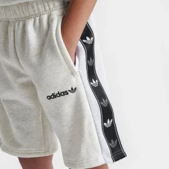 Kids' Adidas Originals Tape Fleece Shorts White/Black - IL9719 100 -Default Template 7 IL9719 100 M5