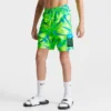 Boys' Nike Tie Dye Swoosh Cargo Swim Shorts Green/Blue - NESSD801 370