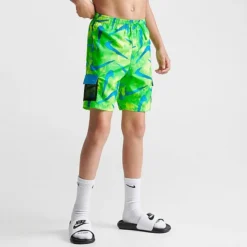 Boys' Nike Tie Dye Swoosh Cargo Swim Shorts Green/Blue - NESSD801 370 -Default Template 7 NESSD801 370 M3