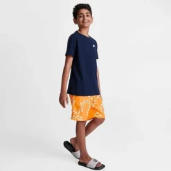 Boys' Nike Swoosh Line Volley 7" Swim Shorts Orange/White - NESSD804 724 -Default Template 7 NESSD804 724 M2
