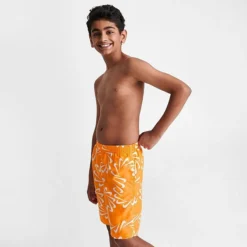 Boys' Nike Swoosh Line Volley 7" Swim Shorts Orange/White - NESSD804 724 -Default Template 7 NESSD804 724 M3
