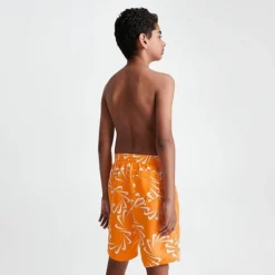 Boys' Nike Swoosh Line Volley 7" Swim Shorts Orange/White - NESSD804 724 -Default Template 7 NESSD804 724 M4