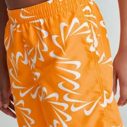 Boys' Nike Swoosh Line Volley 7" Swim Shorts Orange/White - NESSD804 724 -Default Template 7 NESSD804 724 M5
